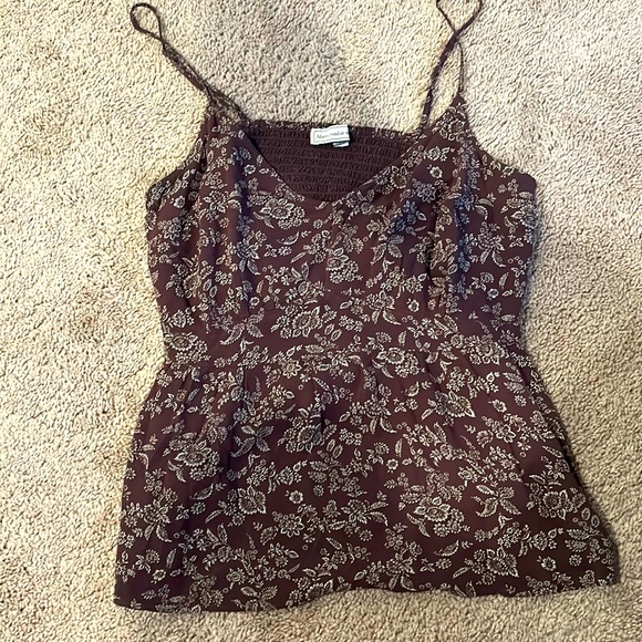 Adjustable spaghetti strap purple floral tank top Abercrombie & Fitch - Picture 1 of 3